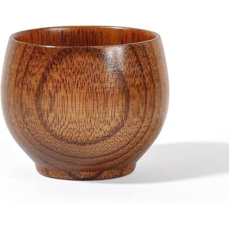 Natürlicher japanischer Holzbecher, thermoisolierend, für Wasser, Milch, Kaffee, Tee, Wein, umweltfreundlich (1/5)