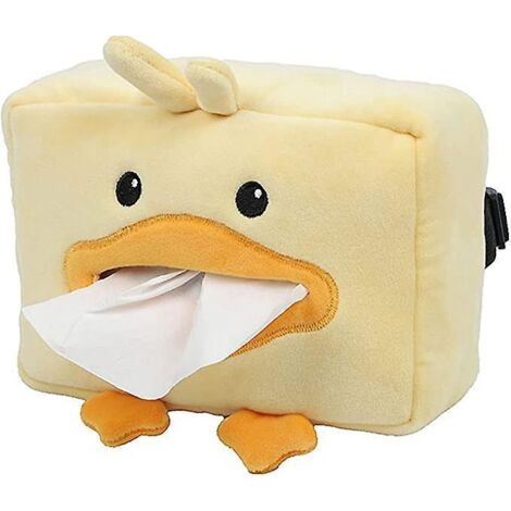 Kreative Taschentuchbox in Form einer kleinen gelben Ente fürs Auto, niedliche Taschentuchbox, Taschentuchbox in Form eines Autos aus Plüsch mit Cartoon-Motiv (1/5)