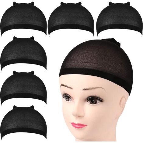 schwarze, elastische Nylon-Perückenhauben – Elastische Nylon-Perückenhauben, braune Unisex-Perückenunterseitenhauben (1/5)