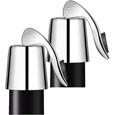 Weinstopper-Frischegürtelgriff (2er-Pack), Edelstahl-Weinflaschenverschluss-Schutz, Disp (1/5)