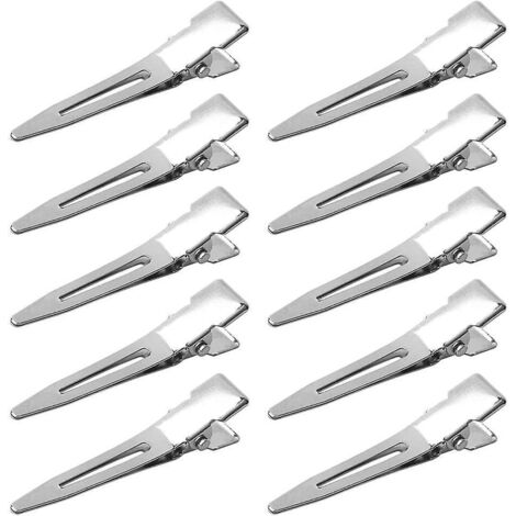 50 Stück lockige Haarspangen (Silber), 4,5 cm lange, einzinkige lockige Haarspangen mit Krokodilklemmen aus Metall für Haarverlängerungen (1/5)