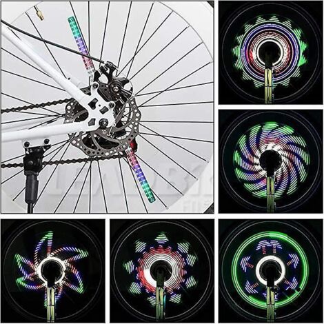 LED-Fahrradfelgenbeleuchtung, 64 LEDs, 30 verschiedene Bilder, wasserdichte Fahrradfelgenbeleuchtung für DIY-Fahrradreifen ab 24 Zoll (1/5)