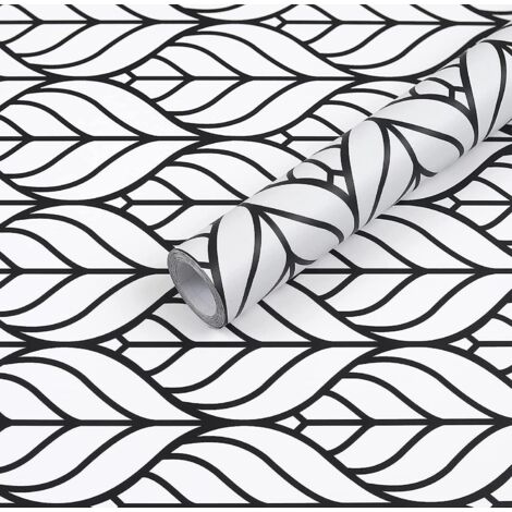 Hode Klebefolie für Möbel, Blattmuster, 45 x 600 cm, selbstklebende Folie für Möbel, Schränke, Schubladen, Tische, wasserfeste PVC-Folie für Möbel, Vinyl (1/5)