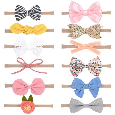 12er-Pack Baby-Haarbänder, Einheitsgröße, Haarband mit Schleife, Haarband-Accessoires, Baby-Turban (1/5)