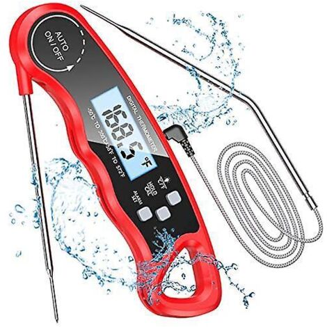 Küchenthermometer, digitales Kochthermometer mit Sofortanzeige, 102 cm langer, faltbarer Sonde, Hintergrundbeleuchtung und Magnet, Vian (1/5)