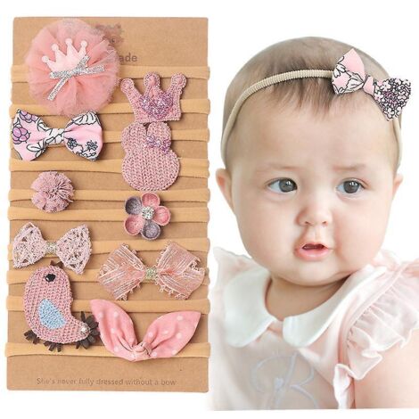 10er-Pack Baby-Haarbänder, Einheitsgröße, Haarband mit Schleife, Haarbänder, Accessoires, Baby-Turban (1/5)
