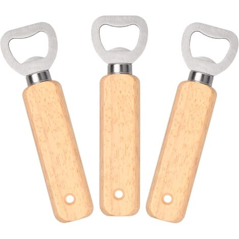 3-teiliges Bierflaschenöffner-Set, Bierflaschenöffner aus Holz, Flaschenöffner aus Edelstahl mit Griff, personalisierter Bierflaschenöffner, für mich (1/5)