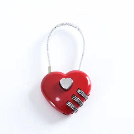Rotes 4-teiliges Set robuster Miniatur-Sicherheitsschlösser für Sporttaschen, Zahlenschlösser für Rucksäcke, Schmuckkästchen, Spinde im Fitnessstudio und Umkartons (1/5)