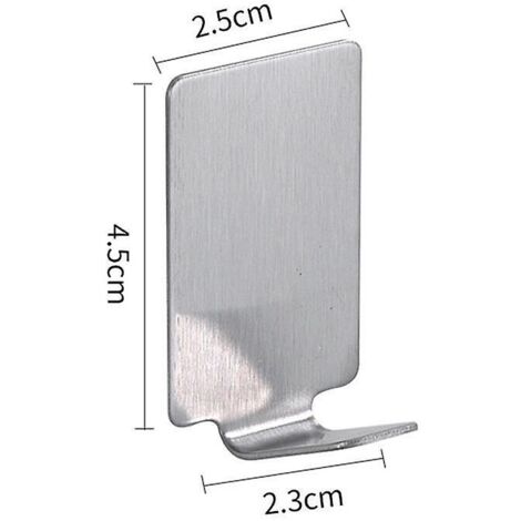 Stück Klebehaken, breite Edelstahlhaken, 3 m Klebefläche zur Wandmontage für Bademantel, Mantel, Handtuch, Schlüssel, Taschen, Haushalt, Küche (1/5)