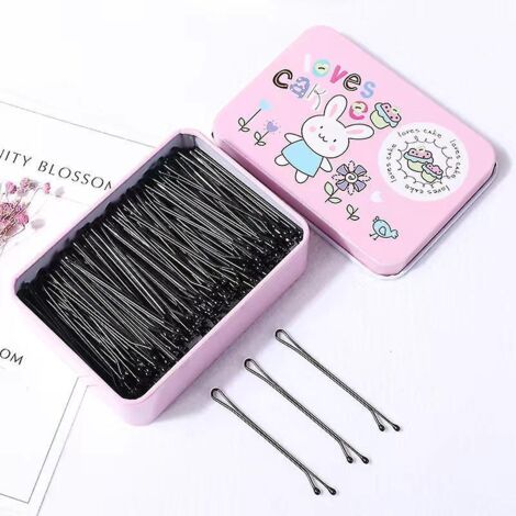 Schwarze Haarnadel, Haarnadel für Dutt, Damenhaarnadel, sichere Haarspangen für Frauen, Mädchen und Friseursalons (1/5)
