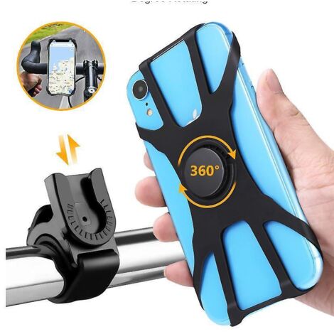 Universelle Fahrrad-Handyhalterung (Schwarz), abnehmbare, verstellbare und um 360° drehbare Motorrad-Handyhalterung, kompatibel mit 4-Zoll-Smartphones
