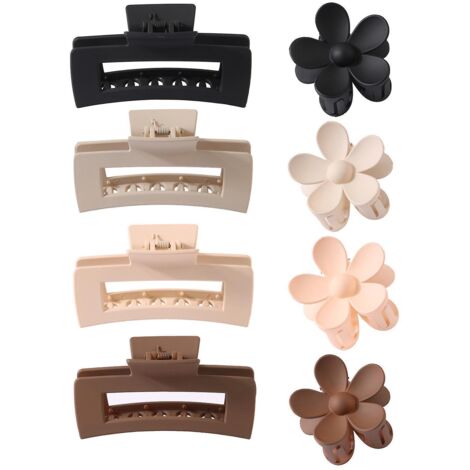 Set mit acht großen Haarspangen für Damen: Spangen für dickes Haar, Spangen für dünnes und langes Haar (1/5)