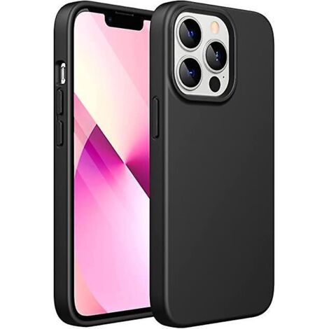 (Schwarze) Silikonhülle für iPhone 13 Pro (6,1 Zoll), seidig-weiche Rundumschutzhülle mit Mikrofaserfutter (1/5)