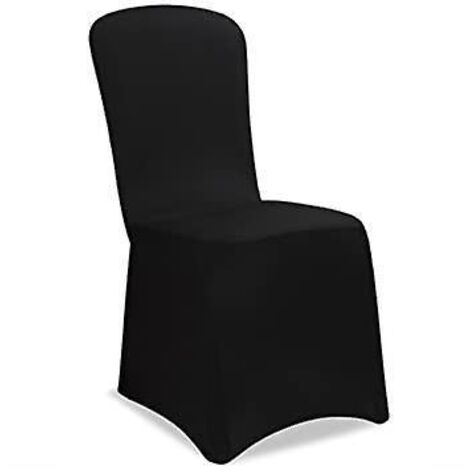 Schwarze elastische Stuhlhussen für Weihnachten, Hochzeiten, Veranstaltungen und Partys – Universalform – Stuhlbezug (1/5)