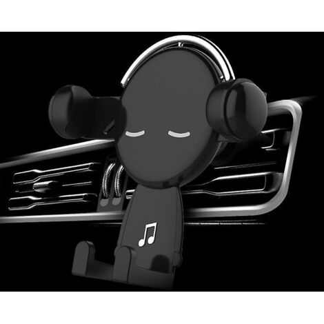 Elegante Handyhalterung fürs Auto mit Musikmotiv von Mr. Black, Handyhalterung mit Windeffekt, Cartoon-Design, Kreativität (1/5)