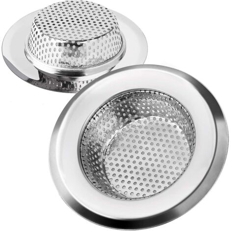 Küchenspülen-Sieb aus Edelstahl, langlebig, verstopfungsfrei, ideal für Küche, Bad und Waschbecken, 9 cm Durchmesser (1/5)