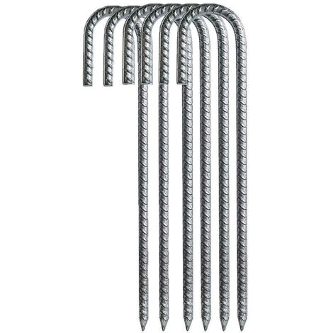 Erdnägel, Gartenklammern, Armierungsstäbe, verzinkte Stahl-L-Haken, Hochleistungs-Bodenanker für Camping, Trampolin, Zaun (1/4)