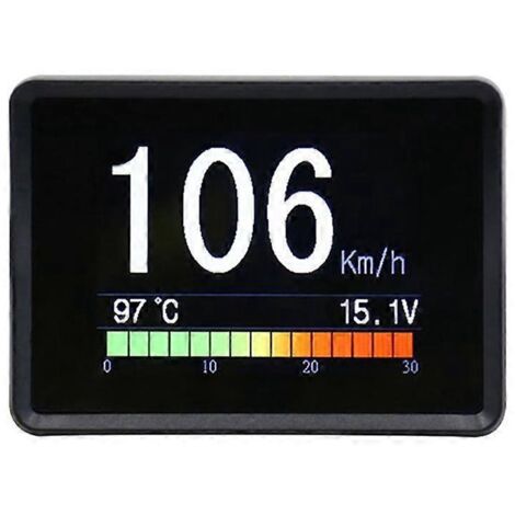 Digitales Head-Up-Display (HUD) mit OBD-Anschluss – Tachometer und Tageskilometerzähler – Schwarz (1/5)