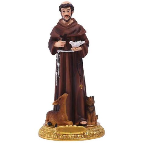 Handbemalte Harzstatue des Heiligen Franziskus – Dekorative Weihnachtsgeschenkidee (1/5)