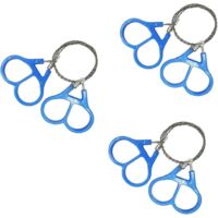 3x Drahtsäge (blau) Edelstahl-Taschenkettensäge Mini-Notfallkettensäge Überlebensset für Kettensägen-Outdoor-Werkzeuge