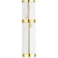 Parfümzerstäuber aus Leder (weiß), Mini-Reiseparfümflasche, 5 ml nachfüllbare Parfümzerstäuber, kleines Zäpfchen