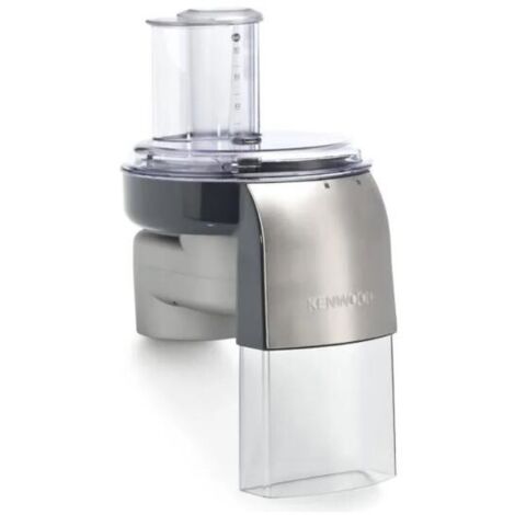 Kenwood – Râpe-éminceur AT340 en acier inoxydable – 7 disques pour râper, émincer, trancher – Double cheminée avec gobelet doseur
