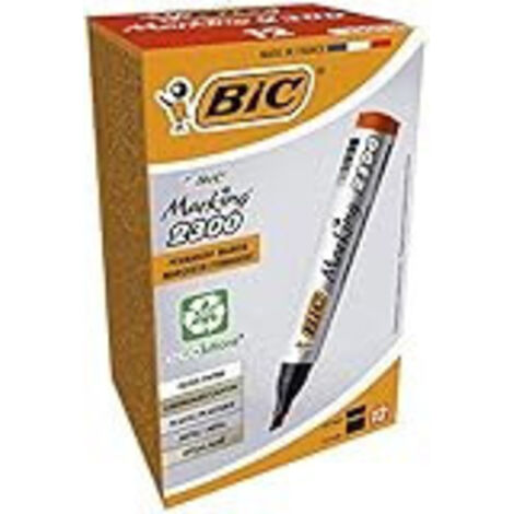 BIC Marking 2300 ECOLUTIONS Marqueurs Permanents Rouge - Pointe Biseautée - 12 pcs (1/5)