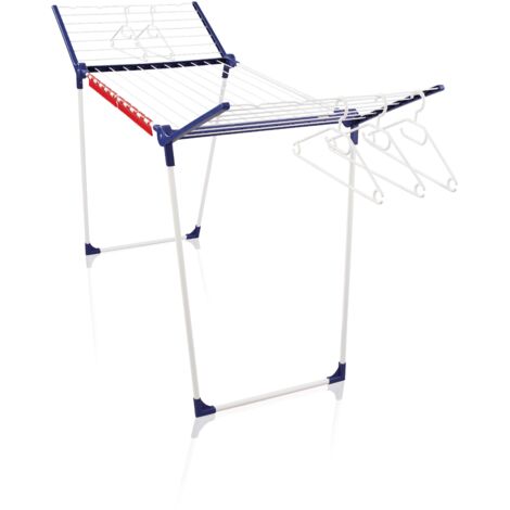 Leifheit – Séchoir à linge Pegasus 200 – Longueur 20m – Hauteur 107cm – Métal et plastique – Barres ondulées pour éviter glissement