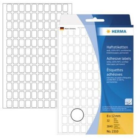 Haftetiketten 2310 8x12xmm weiß 3840 Stück (1/4)
