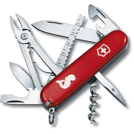 Couteau suisse Victorinox Angler rouge avec 19 fonctions idéal pour les pêcheurs 1.3653.72 poids 113 grammes. (1/3)
