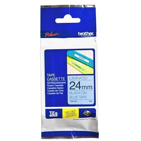 Ruban d'étiquetage Brother TZe, TZ TZe-551 Couleur de ruban: bleu Couleur de police:noir 24 mm 8 m