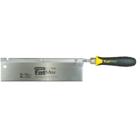 Stanley – Scie à araser réversible 250mm – Denture universelle 13 dents/pouce – Lame extra large pour coupes précises – Poignée bi-matière