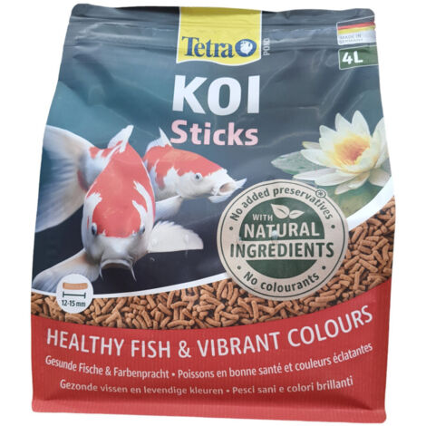 Aliment complet flottant Koï stick 4 litres , 650 g pour carpes koï de bassin - Tetra
