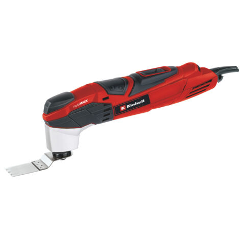 Einhell Outil multifonctions TE-MG 200 CE (200 W, avec un plateau de ponçage triangulaire, 6 feuilles abrasives, grattoir, lame de scie plongeante pour bois, clé 6 pans)