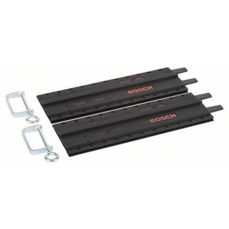 Bosch – Rail de guidage 2 pcs en plastique avec pinces-étaux – Compatible avec guide parallèle 2608040289 – Fixation sûre sur surface de travail (1/7)