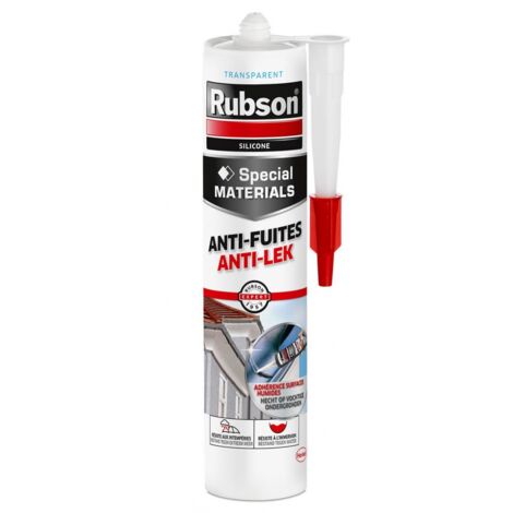Rubson – Mastic anti fuites transparent 280ml – Étanchéité toiture et gouttières – Résiste aux intempéries et à l'immersion – Colmatage bois, métal, béton (1/7)