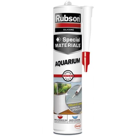 Rubson – Mastic verre et aquarium 280ml translucide – Étanchéité pour aquariums jusqu'à 300L – Résistant aux UV et intempéries (1/5)