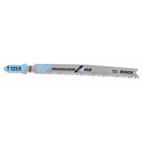 Lame de scie sauteuse Bosch PRO Metal thick and thin T123XF 100 mm 25 pces - 2608638474