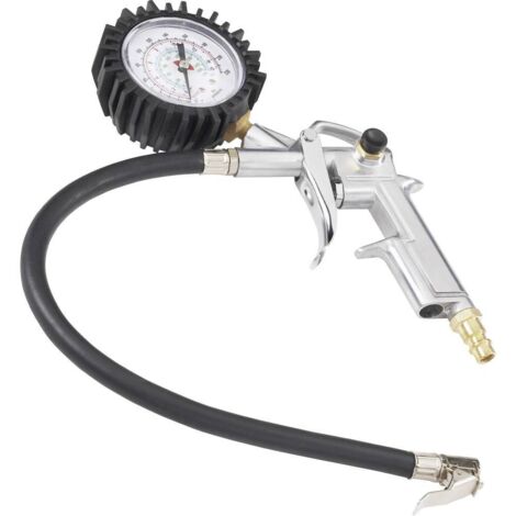 Brüder Mannesmann – Gonfleur pneumatique 1/4' (6,3 mm) – Manomètre intégré – Pression 0-10 kp – Construction métal léger pour usage pro - C99970