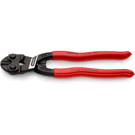 KNIPEX 71 01 200 SB CoBolt® Coupe-boulons compact gainées en plastique atramentisée noire 200 mm (1/5)