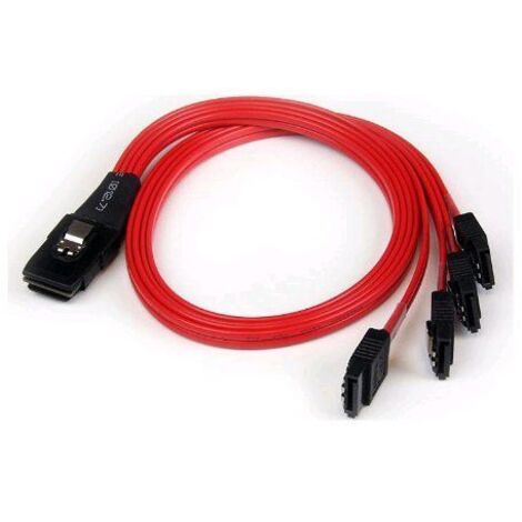 StarTech.com SAS8087S4R50 - Câble miniSAS (SFF-8087) vers 4x SATA (7 broches) à verrouillage inversé - 0.5 m