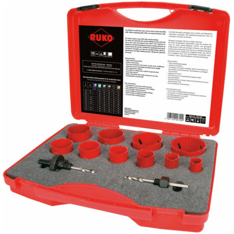 RUKO HSS-Bi-Metall Scie cloche set 12 pièces 19 - 64 x 38 mm - 106303 (1/5)