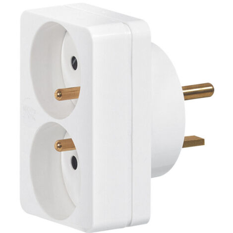 Legrand – Adaptateur électrique 2 fiches 2P+T 16A sur prise 20A – Puissance 4600W – Tension 230V – Blanc pour appareils électroménagers