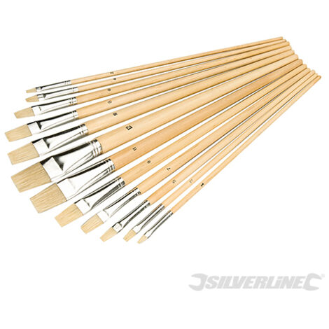 Silverline - Pinceaux D'artiste, 12 Pcs - Pointes Plates