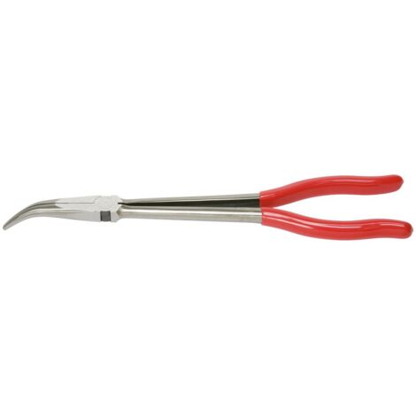 Kstools – Pince à bec coudé 45° 270mm – Acier spécial – Poignée isolée pour espaces confinés – Prise ferme avec mâchoires dentées