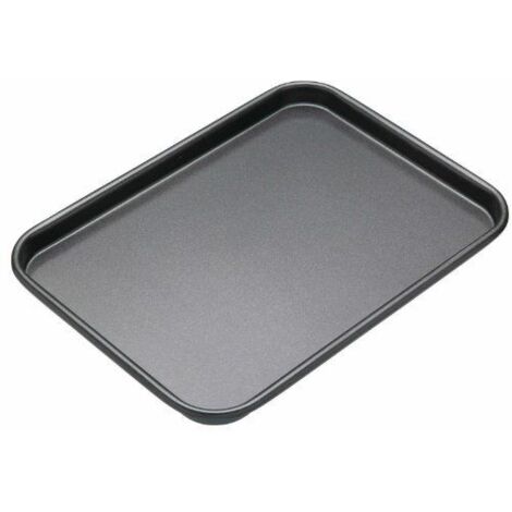 MasterClass Plaque à pâtisserie rectangulaire pour biscuits Crusty Bake, antiadhésive, en acier au carbone, grise, 24 x 17,7 x 1,5 cm (1/2)