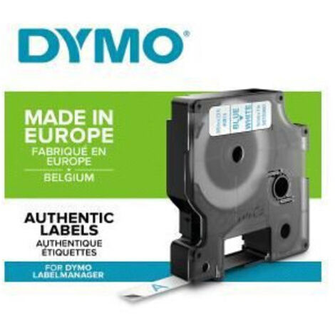 Ruban polyester Dymo D1 9 mm S0720690 blanc écriture bleue (1/4)