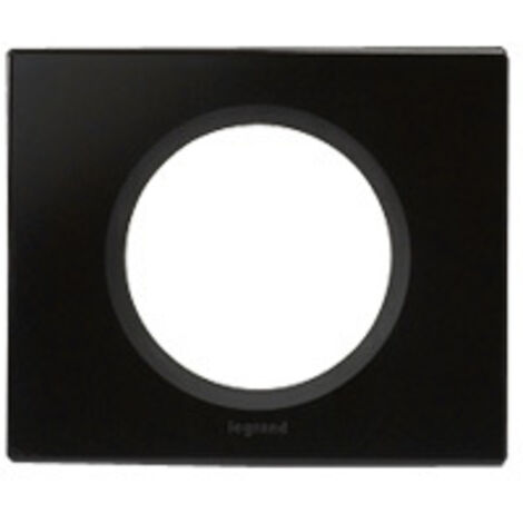 Legrand – Plaque 1 poste en verre noir – Gamme Céliane – Montage horizontal ou vertical – Pour support universel – 69301 (1/8)