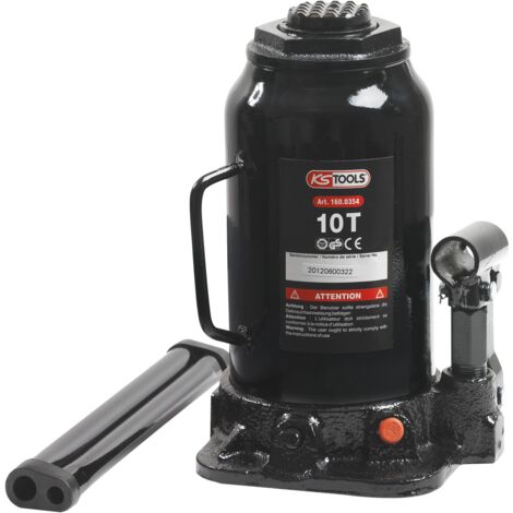 Ks Tools – Cric bouteille hydraulique 10 tonnes – Hauteur de levage 230-460 mm – Acier robuste pour réparations automobiles – Réf. 160.0354