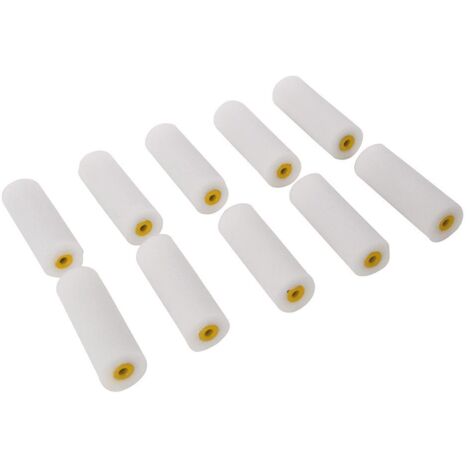 Silverline – Lot de 10 mini-manchons 100 mm – Peinture laquée pour finition lisse – Compatible petits rouleaux – Parfaits pour surfaces détaillées (1/5)